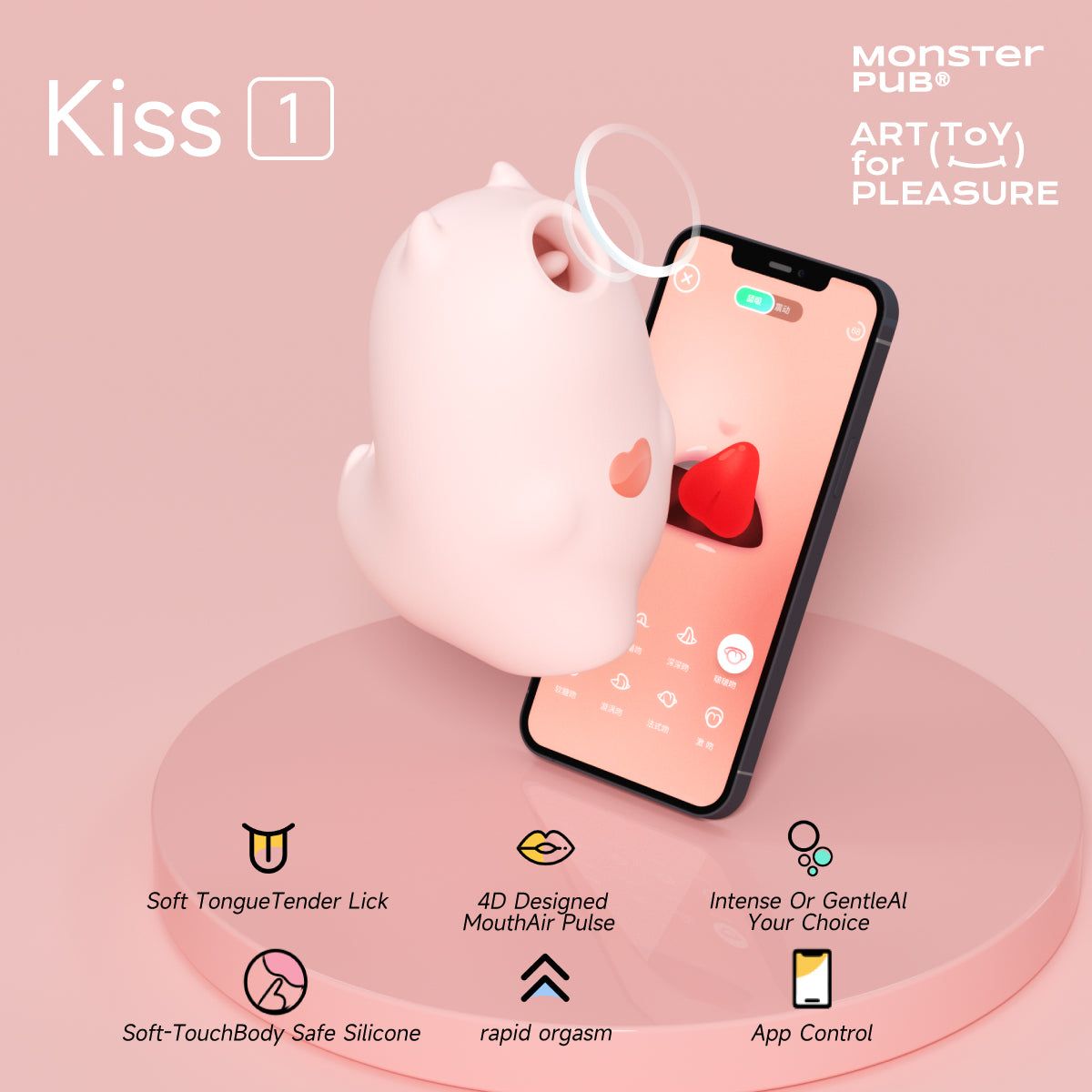 Monster Pub Tounge Vibrator with App Magic Kiss Best clitoral vibrator loveinlike Monster Pub Tounge Vibrator with App Magic Kiss Best clitoral vibrator loveinlike