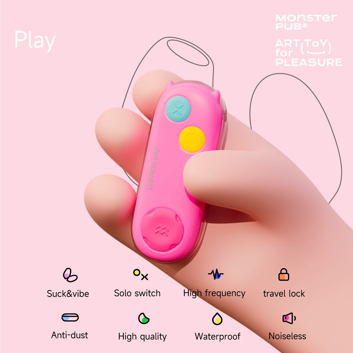 Monster Pub Play Dual Egg Vibrator Remote Control Portable Sex Toys with Tunable Vibrations for Couples Play