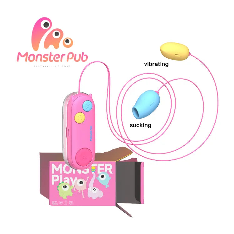 Monster Pub Play Dual Egg Vibrator Remote Control Portable Sex Toys with Tunable Vibrations for Couples Play