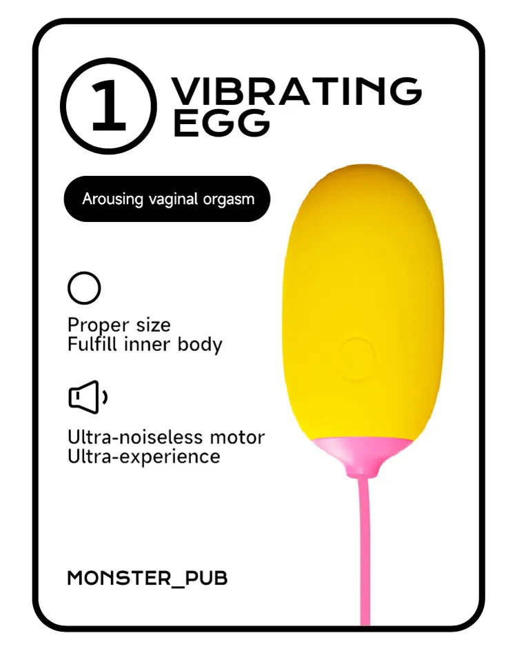 Monster Pub Play Dual Egg Vibrator Remote Control Portable Sex Toys with Tunable Vibrations for Couples Play