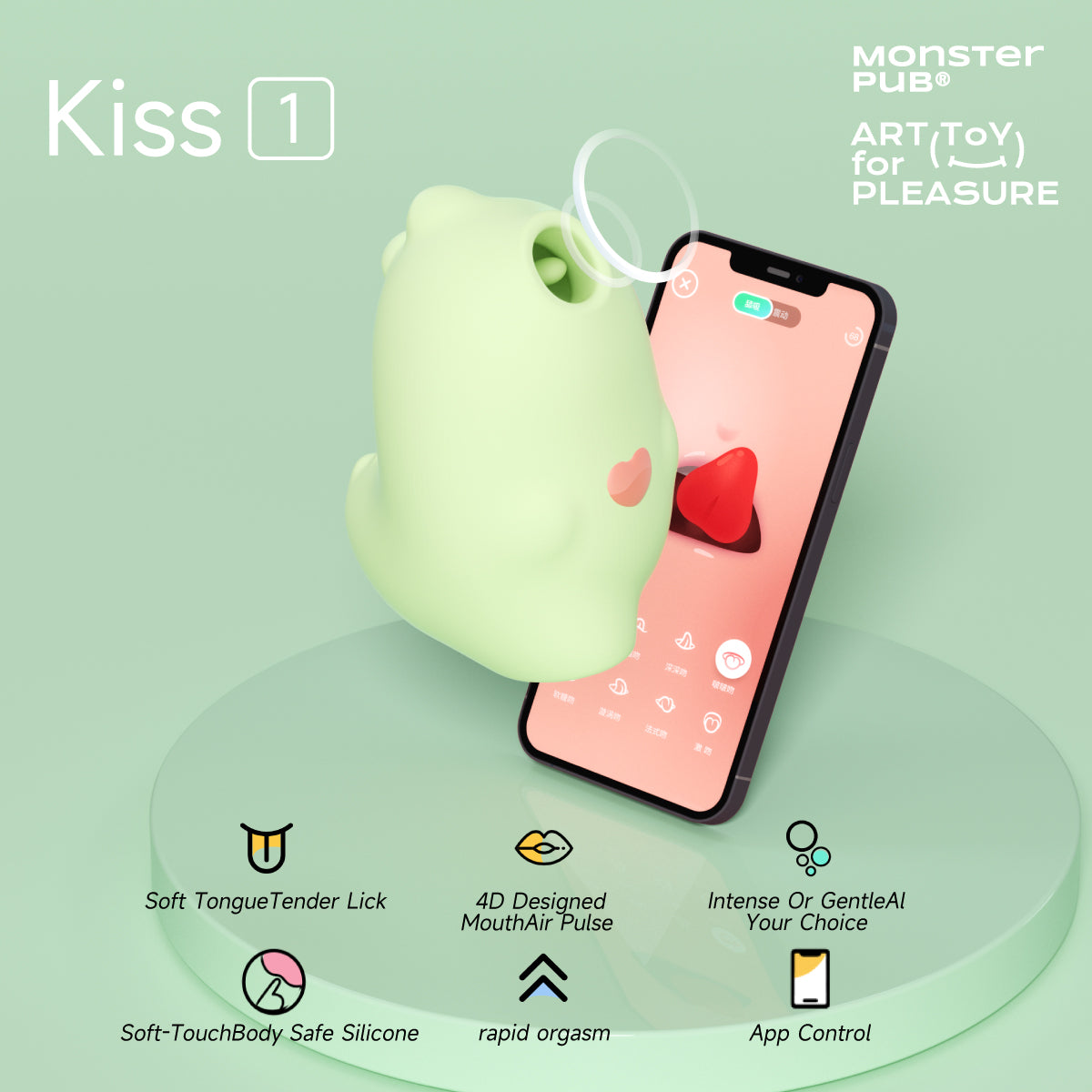 Monster Pub® Magic Kiss Best Clitoral Vibrator App Controlled Vibrator