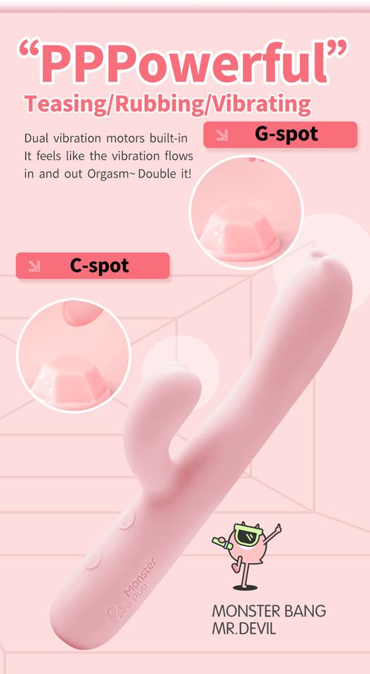 Monster Pub Bang CG Spot Vagina Pussy Rabbit Sex Vibrator Powerful Massage Dual Head For Women